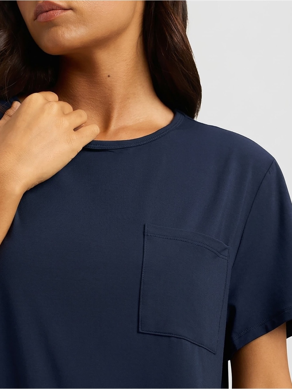 Cozy Earth Women's Bamboo Stretch-Knit Lounge Tee - Picture 8 of 9